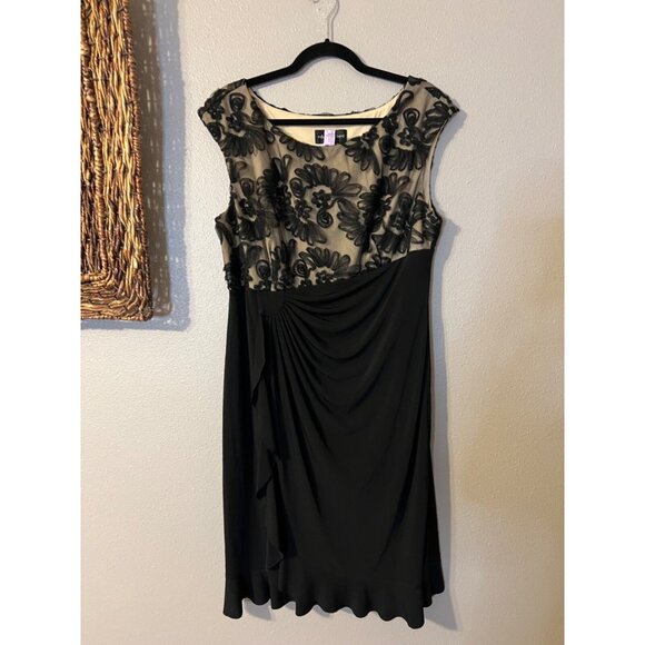 Connected Dress 16 Black Embroidered Ruffle Washable Cruise Wedding Party - Picture 13 of 13